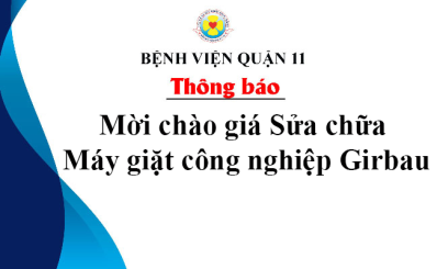 Thông báo mời chào giá Sửa chữa Máy giặt công nghiệp Girbau